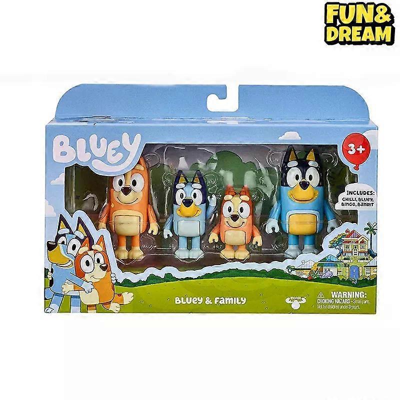 Bluey & Friends 4 Periphery Four-Piece Set Of Movable Figure Toy Figures Birthday Gift For Table Ornaments Collectible Figures