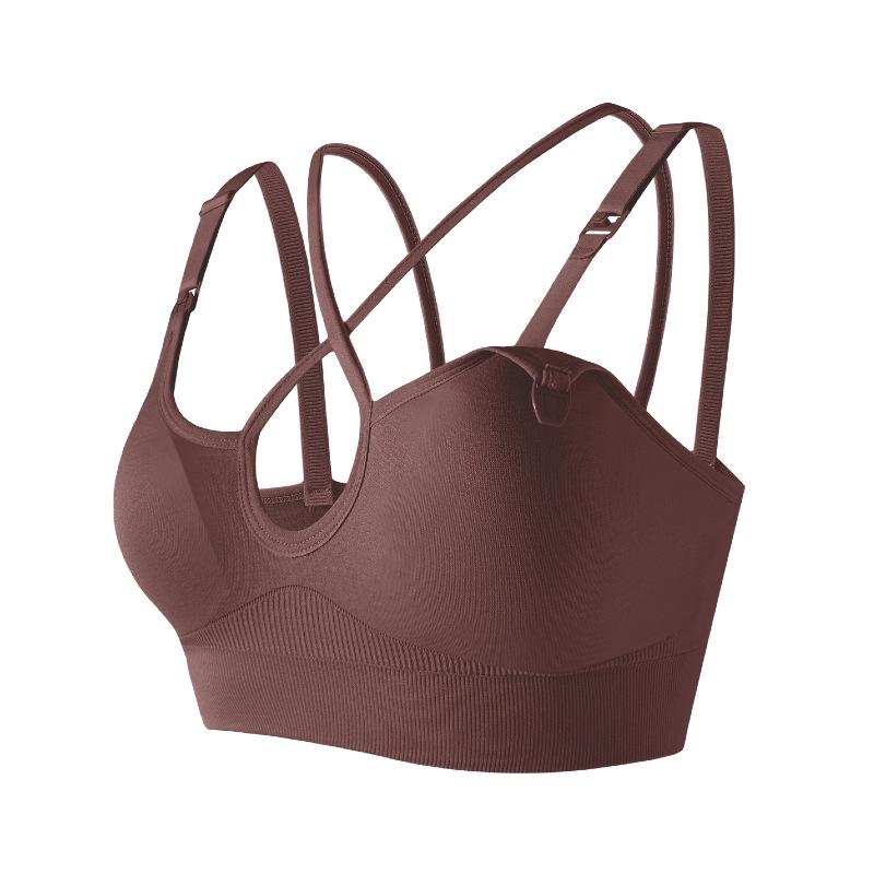 Seamless Cross-Border Vest-Style Nursing Bra with Removable Pads for Yoga & Postpartum