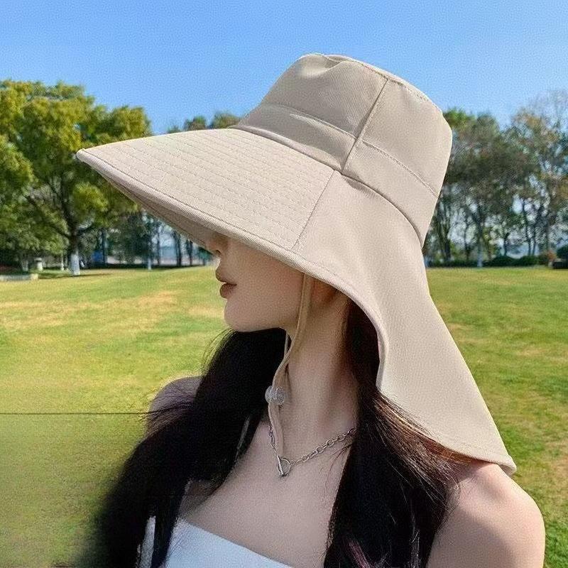 

Women s Summer Sun Hat – Fisherman Style Wide Brim Hat,Shawl Detachable for Cycling, Fishing & Outdoor Travel, UV Protection Cap
