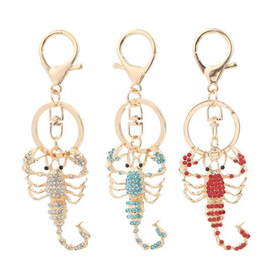 Keychain Pendant Sparkling Rhinestones Inlaid Three-Dimensional Scorpion Shape Key Chain Lightweight Car Bag Decorative Accessory
