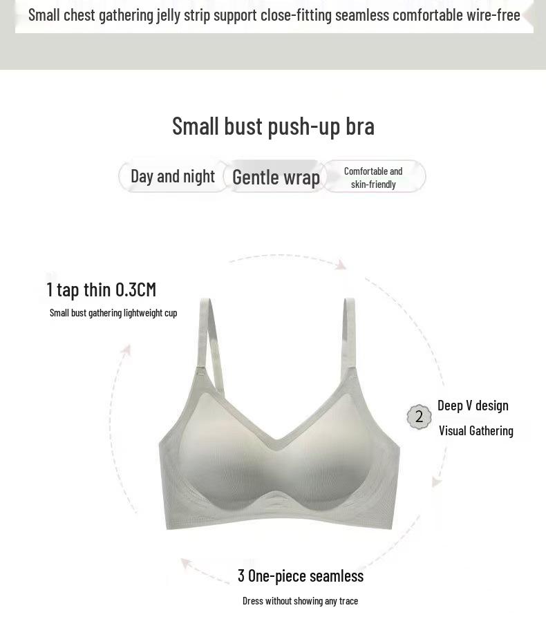 Plus Size Seamless Wire-Free Push-Up Bra with Adjustable Vest Style