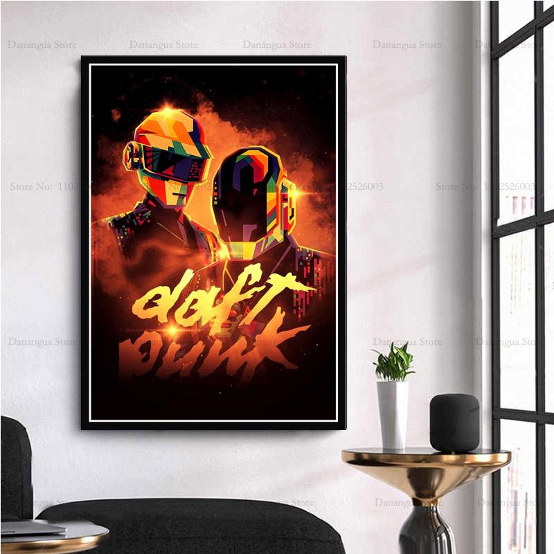 Abstrakt Daft Punk DJ Musikstjärna Konstverk Legend Moderna Affischtryck Väggkonst Canvas Målning Bild Foto Gåva Rum Heminredning