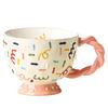 Ceramic Mark Hand-Painted Three-Dimensional Large-Capacity Breakfast Cereal Cup Cute Couple Birthday Gift High-Value Milk Cup