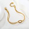 Fashion Beach Tassel Bracelet for Girls, Dating Jewelry Vintage Elegant Stainless Steel Gold-plated Bracelet Accessory