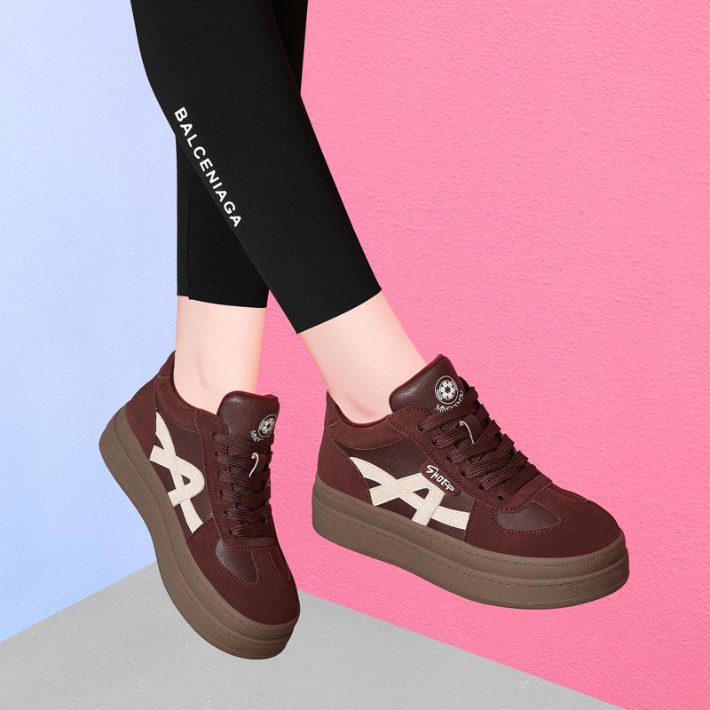 The latest explosion in autumn and winter, Dexun shoes, laces, Dexun velvet inside, casual inner height-increasing board shoes, casual shoes 35