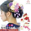 Hair Accessory Set for Furisode and Ceremonies Featuring Red Flowers Two-piece (long-sleeved Kimono) Coming-of-age (wk-077) Tsumami-zaiku (red)