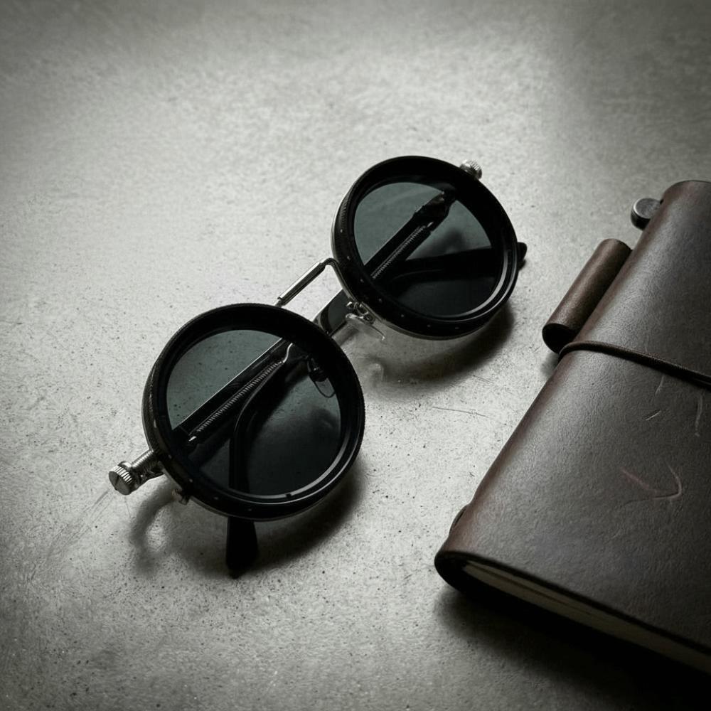 Manual Rotating Fishing Sunglasses Round Frame ND Filter Sunglasses Driving