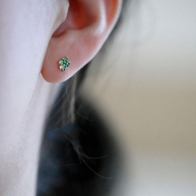 Exquisite and Cute Panda/fresh Cactus Asymmetric Earrings Student Earrings Trend