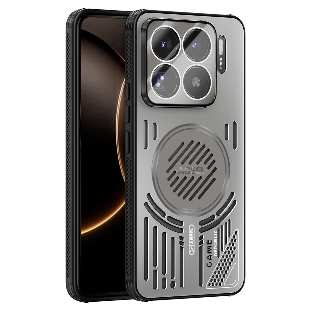 ABEEL For Xiaomi 15S Pro Magnetic Case Aluminium Alloy + PC + TPU Hollow Heat Dissipation Phone Cover