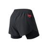 Anta Fitness Training Series Solid Color Logo Knitted Sports Shorts Women Shorts Black 162230316-1
