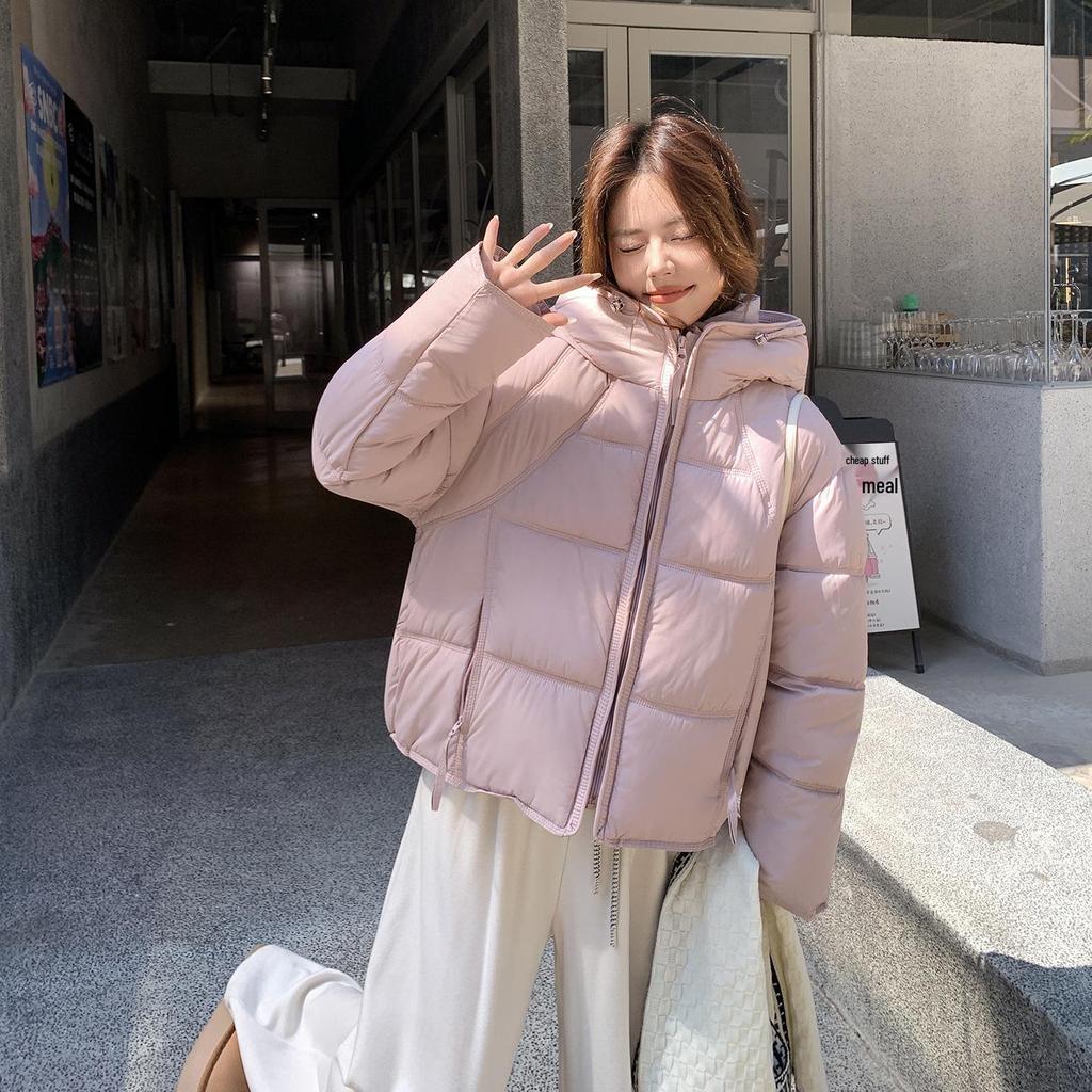 Women's Korean Style Hooded Cotton Jacket, 2026 Winter Short Loose Thickened Fashionable Warm Coat
