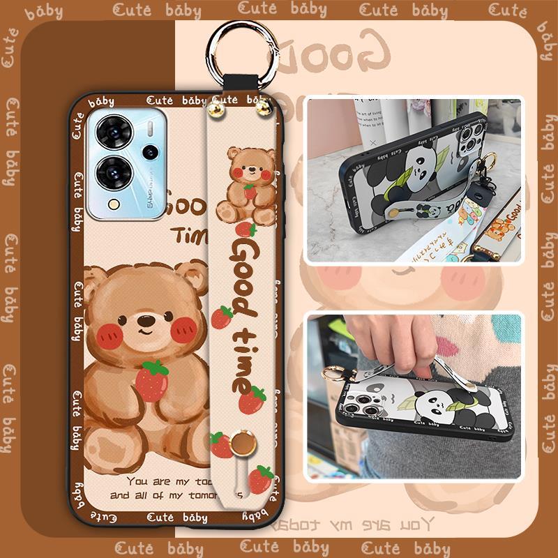 Dirt-resistant Ring Phone Case For ZTE Blade V40 Pro Protective Cute Kickstand Wrist Strap Shockproof Back Cover Durable