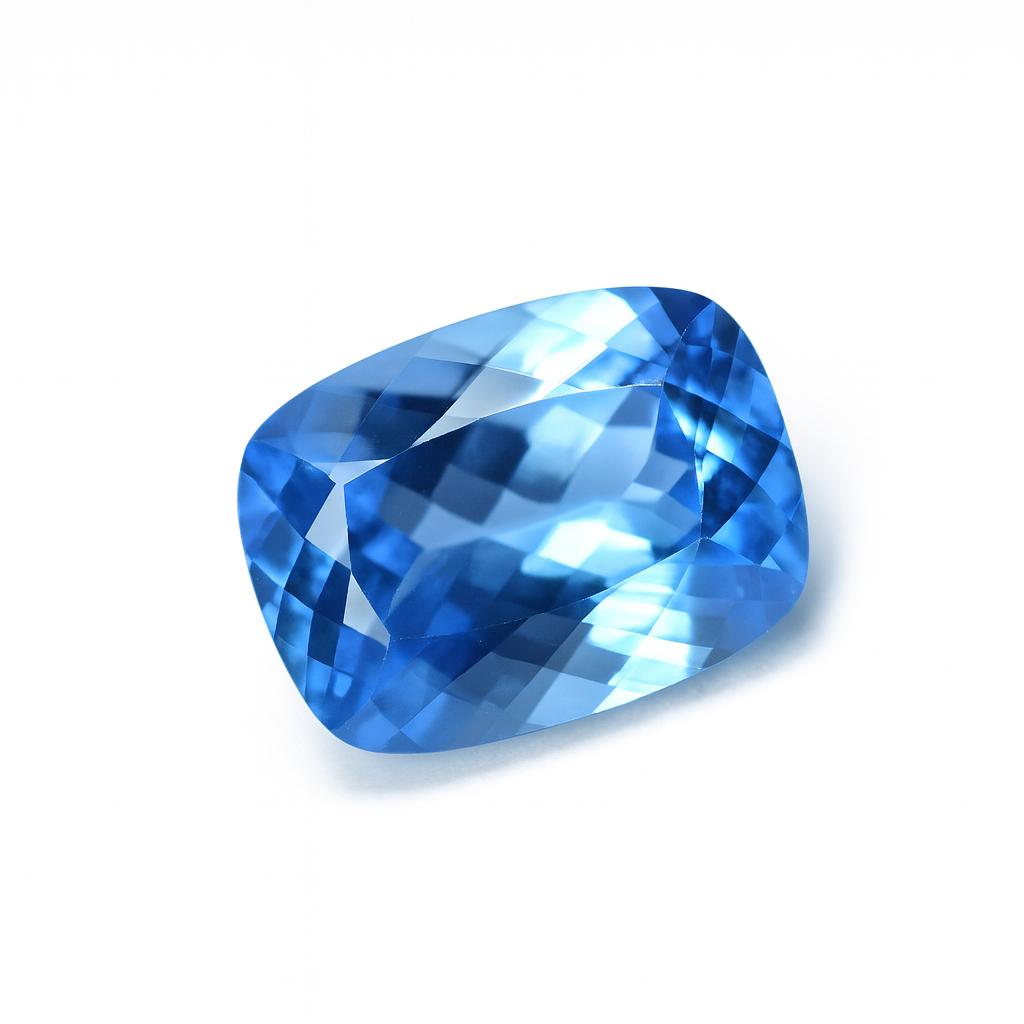 Natural Blue Aquamarine Loose Gemstone 10.70 Ct Cushion Shape for Jewelry Making and Gem Collections
