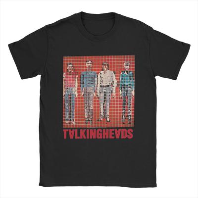 Men Talking Heads T Shirts Pure Cotton Tops Unique Short Sleeve Round Neck Tees Graphic T-Shirts