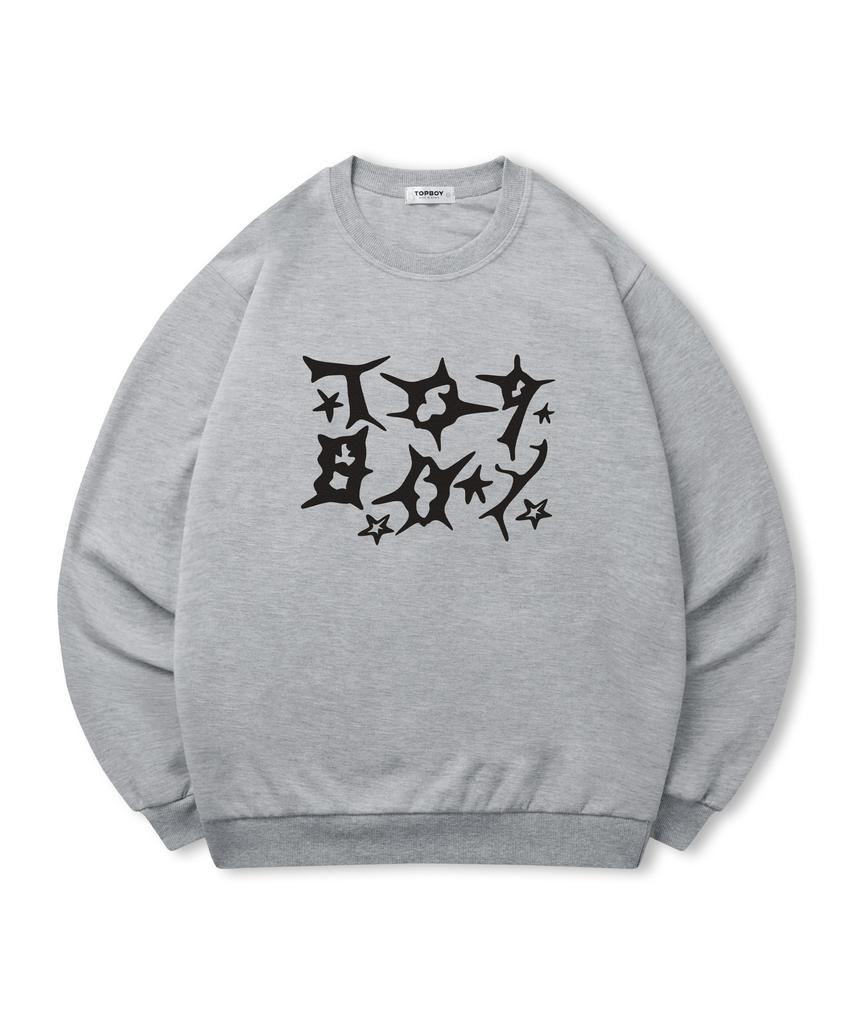 TOPBOY [Non-Fleece Or Fleece-Lined] Star Of Thorns Printed Sweatshirt (Type A)