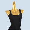 Knitted Sling Dress Women's Spring Summer Sexy Square Collar Collarbone Drawstring Slim fit Sheath Show Figure Vest Long dress