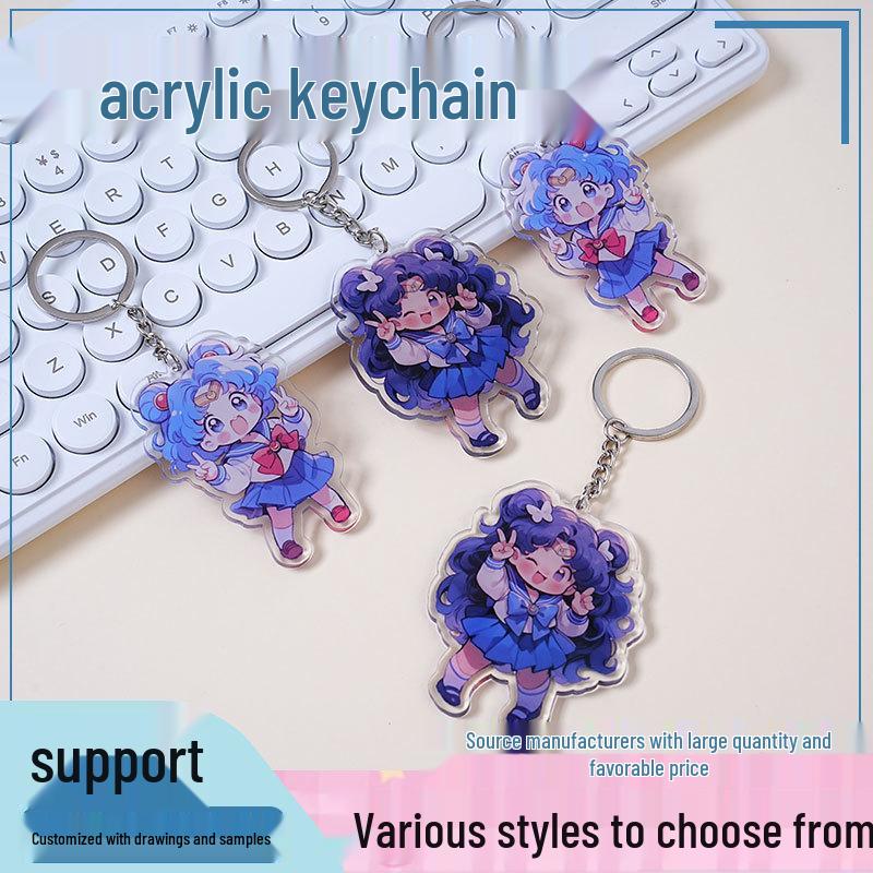 Custom DIY Double-Sided Transparent Character Keychain with Protective Film Acrylic 07