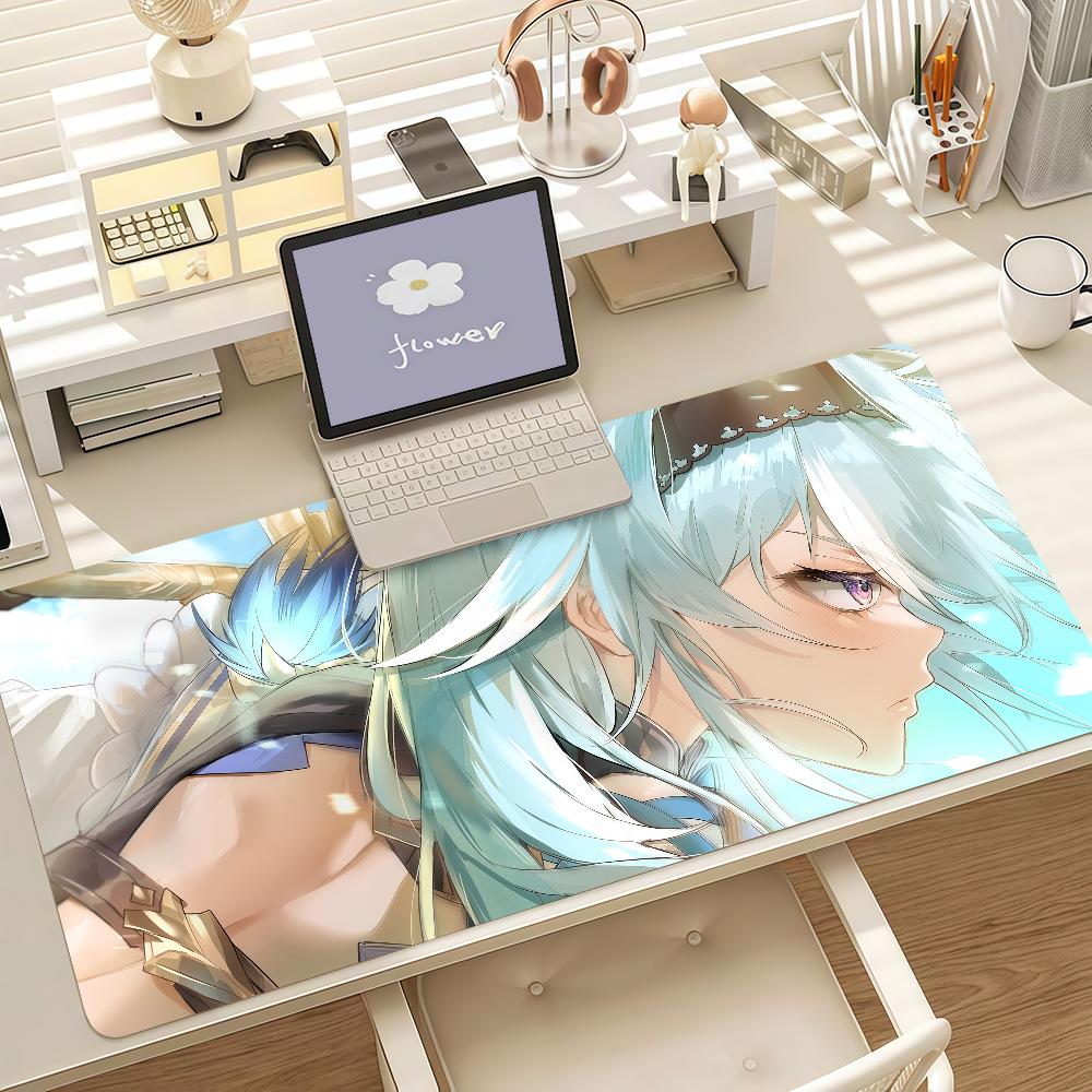 Game Genshin Impact Eula Mouse Pad Anti Slip Rubber Edge Locked Thickened Laptop Gaming Desk Mat
