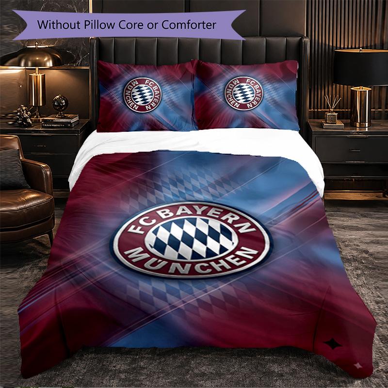 Bayern Munich Themed Bedding 3Pcs Duvet Cover Set Decorative Bed Linen For Teen Room Home Decoration