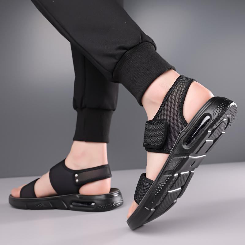 Fashion Men Beach Flats Open-toe Men's Slide Sandals Comfortable Summer Shoes Quick Dry Wading Aqua Shoes All-match Travel Male Sandals