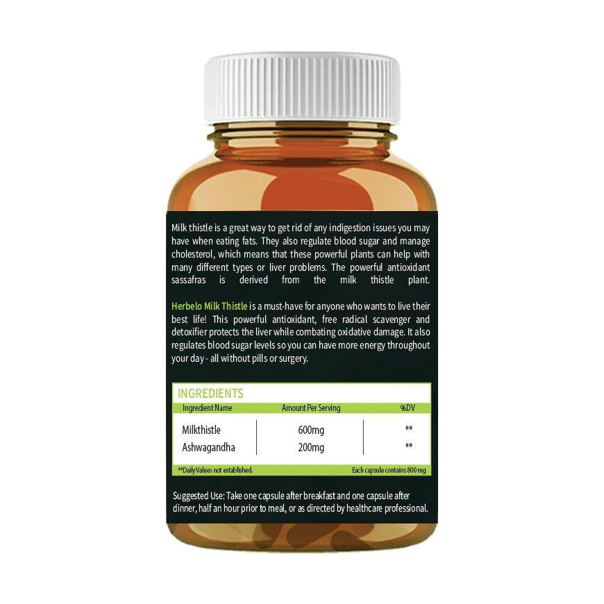 Chardon-Marie (60 gélules, 800 mg), Chardon Marie, Herbelo Organics