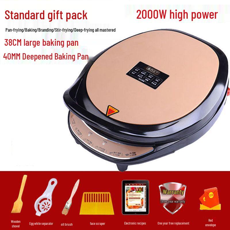 Electric Griddle with Increased Depth: Multi-functional Double-Sided Cooking Pan for Frying, Grilling, Baking, Crepes, and Pancakes