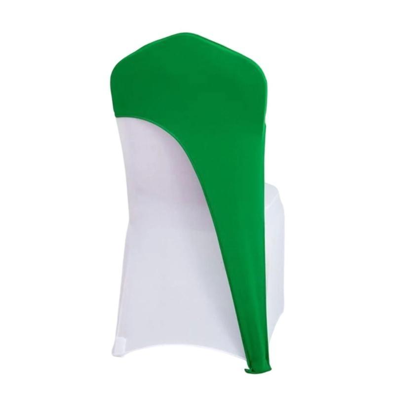 

Spandex Chair Hood Sash Hat Bands Folding Stretch Elastic Cover for Wedding зелений