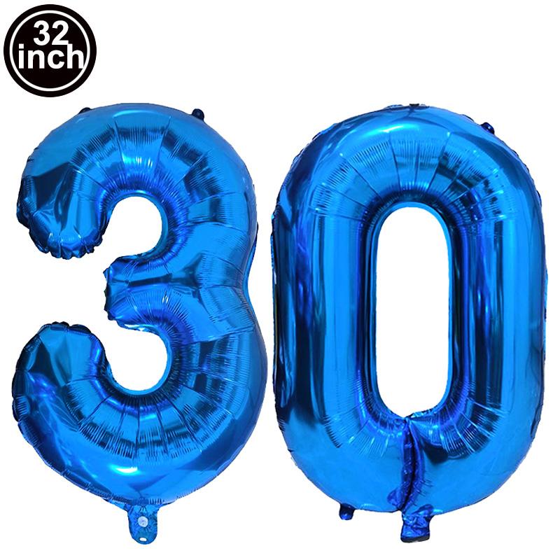 Blue and Silver Birthday Party Decorations Blue Party Tableware Set Plates Napkins Balloon for Men Women Birthday Party Supplies