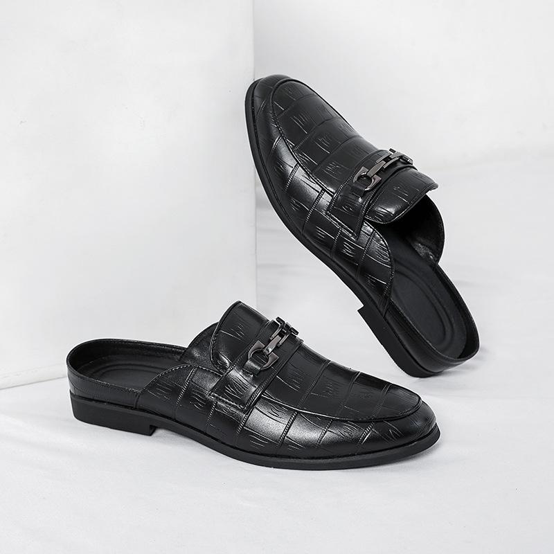 

Большой размер 48 с половиной мужские туфли с одной педалью без каблука, туфли Doudou, повседневные мокасины, повседневная обувь, крутые тапочки с сумкой 48