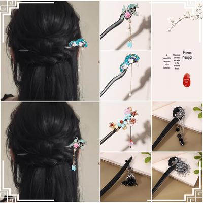 Ancient-Style Wooden Tassel Hairpin for Women - Hanfu Chinese Ornaments & Accessories