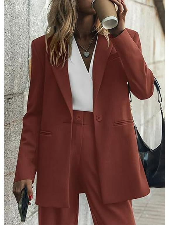 2025 Women's Autumn/Winter Fashion: Elegant Solid Color Suit & Pants Set