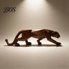 Creeping Cheetah Home Decoration 3D Printed Figurine, Compact Geometric Faceted Sculpture, Sleek Desktop Accessory Minimalist Leopard Statue