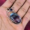 Fluorite & Amethyst Handmade Gemstone Pendant, 925 Solid Sterling Silver Pendant Antique Jewelry, Pendant For Thanksgiving