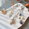 Pearl Bag Charm Natural Star Key Ring Seashell Keychain Bohemian Boho Phone Lanyard For Phone Lanyard Travel Keys