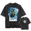 2026 Anime Demon Slayer Maglietta Lavata Retrò Uomo e Donna Estiva Morbida Traspirante Moda Top Streetwear Maglietta Gadget