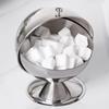 Stainless Steel Flip-Top Sugar Bowl and Condiment Jar