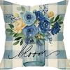 Plant and Flower Hydrangea Printed Linen Pillowcase Home Sofa Living Room Bedroom Pillowcase