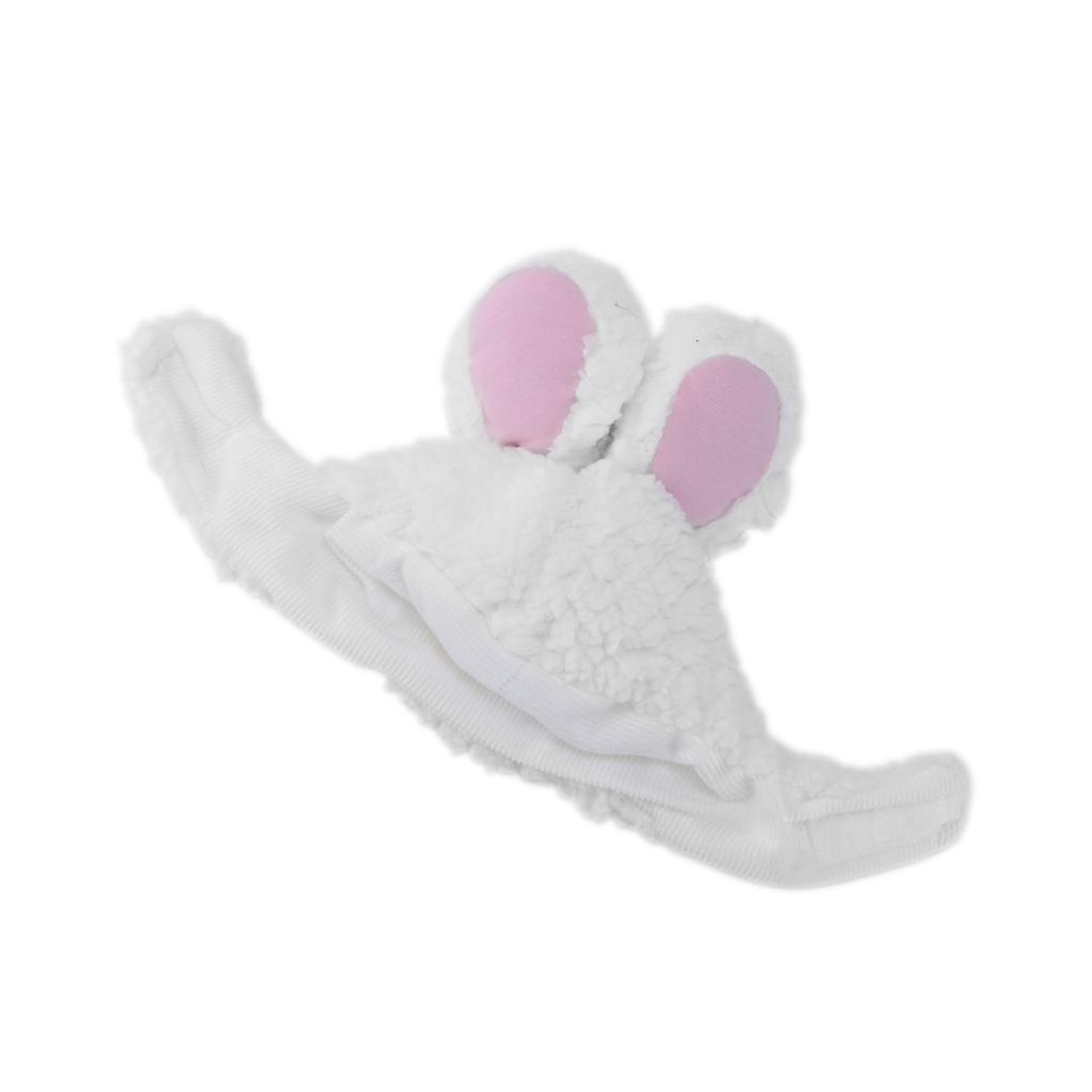 Rabbit Hat with Ears for Cat Plush Cute Costume Bunny Headwear for Small Animals Halloween