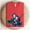 Heißes Tanjiro Demon Slayer Grafikdruck T-Shirt Sonnenatmung Erbe Sommer Neues T-Shirt Mit Ziel brennen Flammen-Schwert Locker Lässig Übergröße Sommer Neues T-Shirt