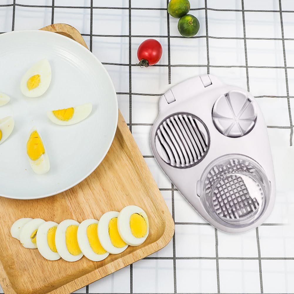 3 in 1 Stainless Steel Egg Slicer Multi Function Egg Cutter Wedger Slicing Tool Kitchen Gadget