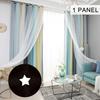 Star Curtains Stars Blackout Curtains for Kids Girls Bedroom Living Room Colorful Double Layer Star Window Curtains