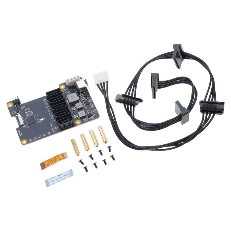 X1009 PCIe To 5-port Expansion Board For RPi 5 5B SATA3.0 Interfaces Fast 5Gbps Data Transfer