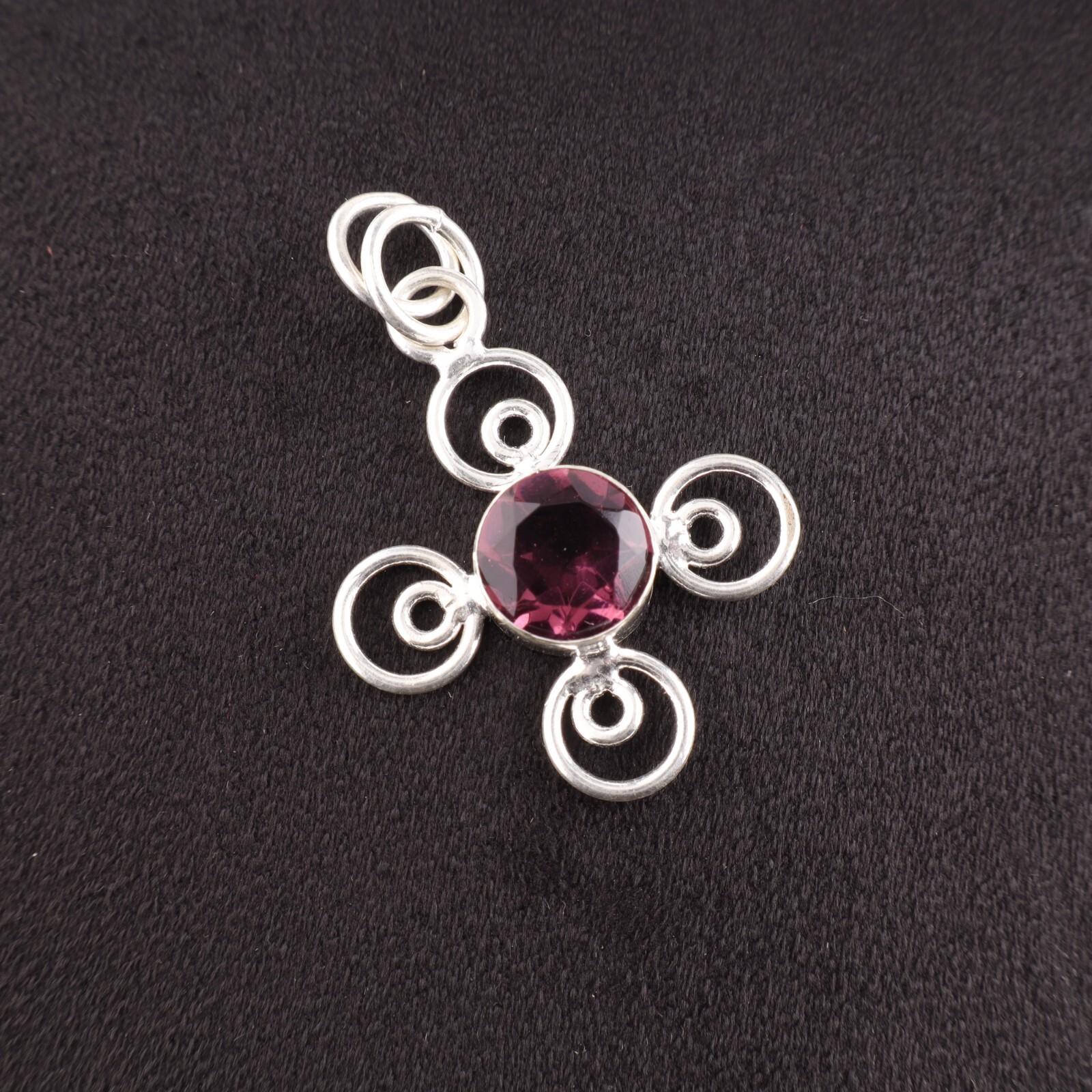 

Rhodolite Gemstone 925 Sterling Silver Jewelry Handmade Pendant For Anniversary PP-41-16