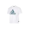 Adidas T Shirts Men's White Crew Neck Moderate Straight Fit HD0050