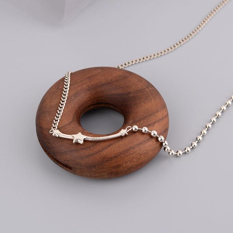 Wind Splicing Chain, Star Necklace, Women'S Light Luxury Stacking, Wearing Pentagram Pendant, Collarbone Chain, Round Brand Sweater Chain