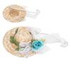 Pet Sombrero Hat Mini Straw Hat Pets Birthday Party Hats with Flowers for Small and Medium