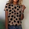 omen's Clothing Crew-neck 3D T-shirt Spotted Print Short-sleeved Casual Comfortable Top Ladies Elegant Loose T-shirt