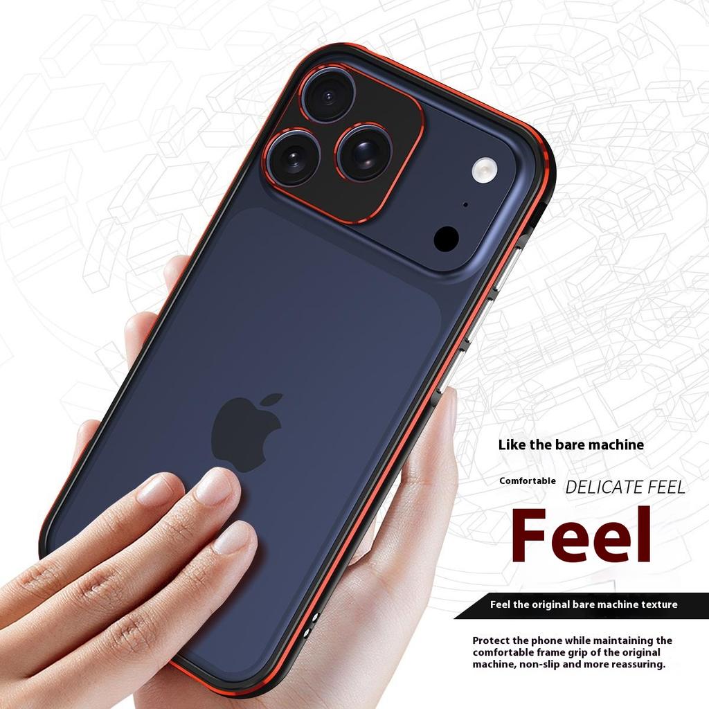 For iPhone 17 Pro Max Bumper Case No-Back Phone Frame Cover with Lens Protection