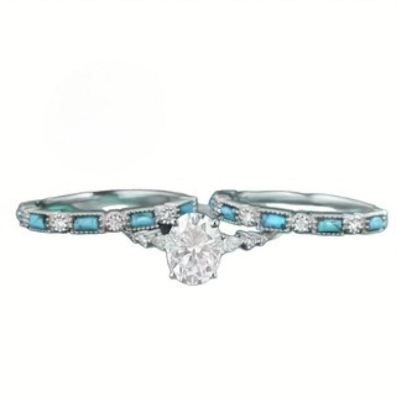 3 Pieces/set Bohemian Sparkling Zircon Inlaid Women's Rings, Vintage Trendy Holiday Party Accessories, Jewelry Gifts