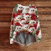 Women's Fashion Casual Long Sleeve Christmas Print Hooded Knitted Sweatshirt